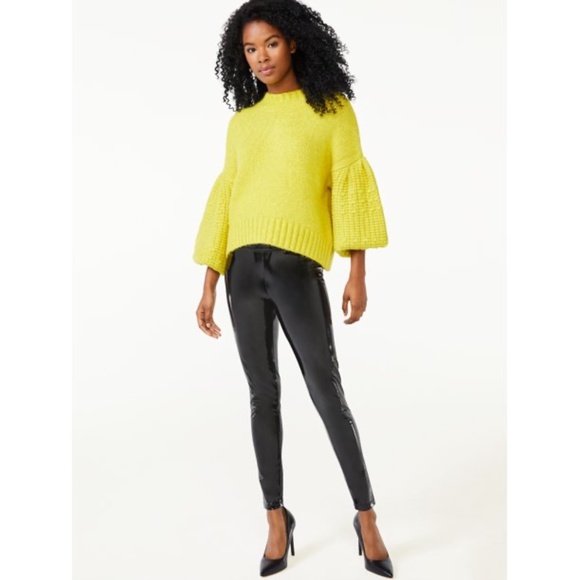 NEW Lime Green Scoop Women's Cropped Bobble Sweater XL - Picture 4 of 16